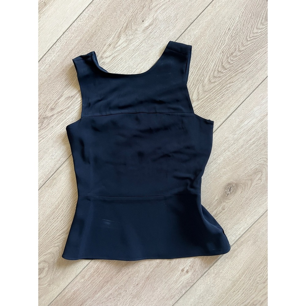 A.L.C. Black Sleeveless Peplum Top